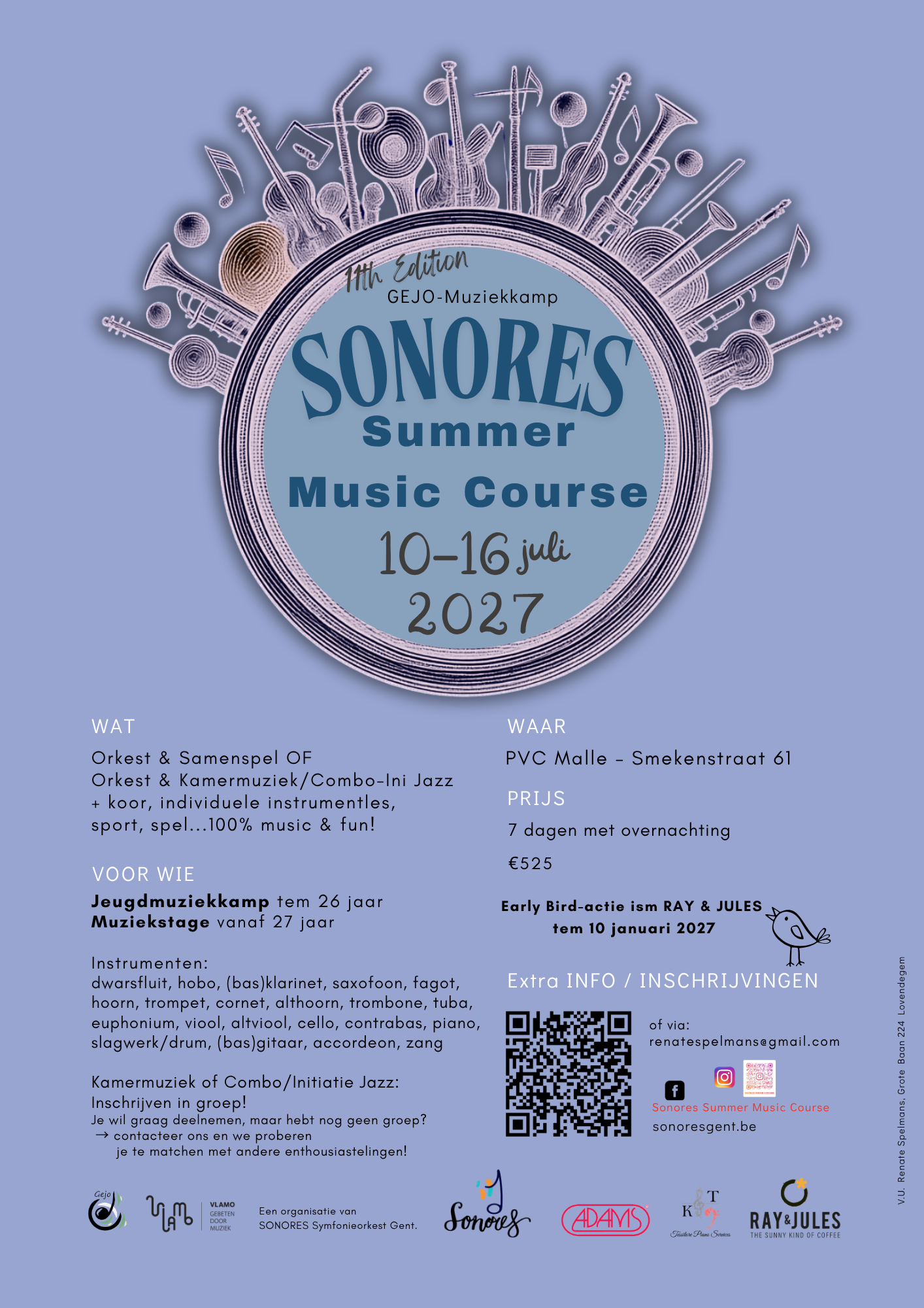 Affiche Sonores Summer Music Course 2027